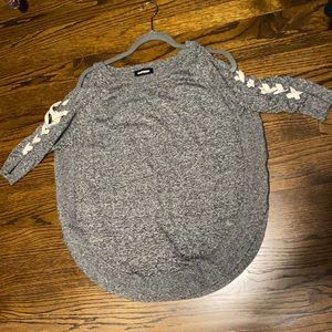 Cold shoulder fashion sweater